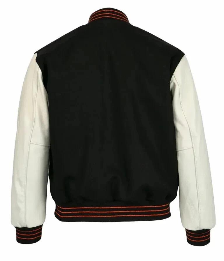 NY New York Giants Black Wool Varsity Genuine Cowhide Sleeves Letterman Jacket - Image 3