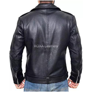 Negan Style Brando Biker Real real Black Cowhide Jacket -Motorcycle Outerwear For Men’s