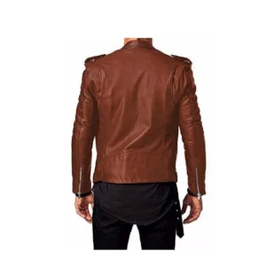 New Men Genuine real Cowhide Jacket Maroon Slim fit Biker Motorcycle jacket
