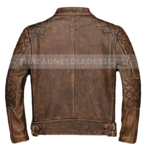 New Men's Classic British Style Quilted Designer Vintage Biker Cowhide Jacket