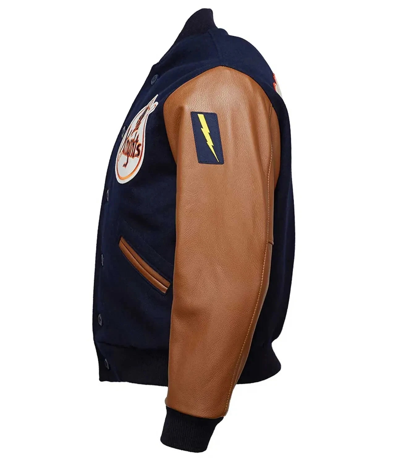 New York Knights 1939 Wool Genuine Cowhide Varsity Men's Letterman Bomber Jacket - Image 2