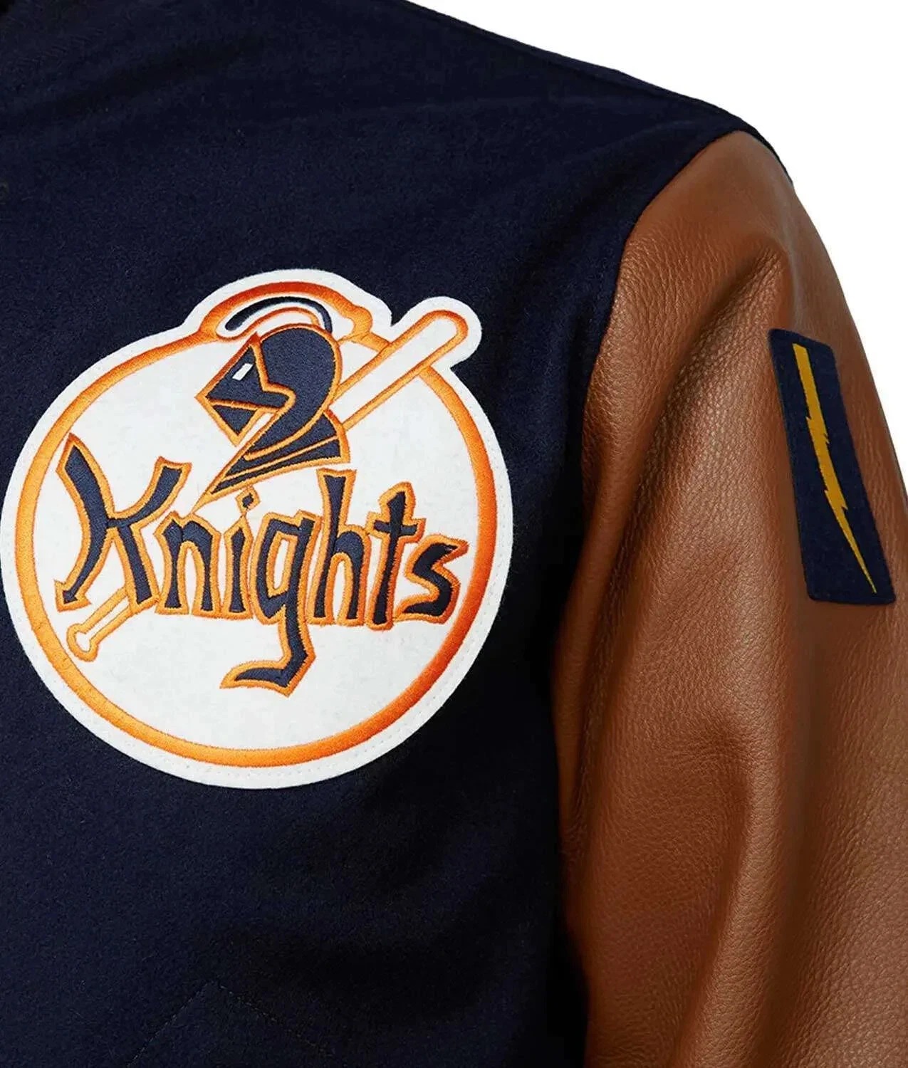 New York Knights 1939 Wool Genuine Cowhide Varsity Men's Letterman Bomber Jacket - Image 4
