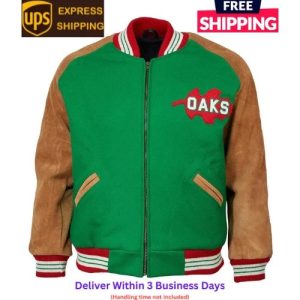 Oakland Oaks 1939 Green Wool & Brown Suede Cowhide Sleeves Men's Varsity Jacket