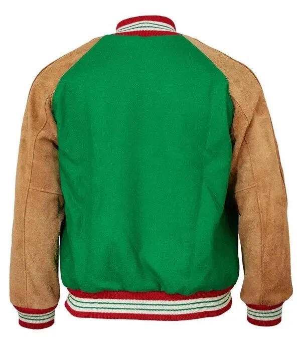 Oakland Oaks 1939 Green Wool & Brown Suede Cowhide Sleeves Men's Varsity Jacket - Image 3