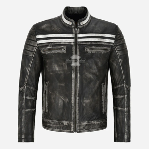 RETRO RIDER MENS Cowhide BIKER JACKET VINTAGE WAXED Cowhide JACKET