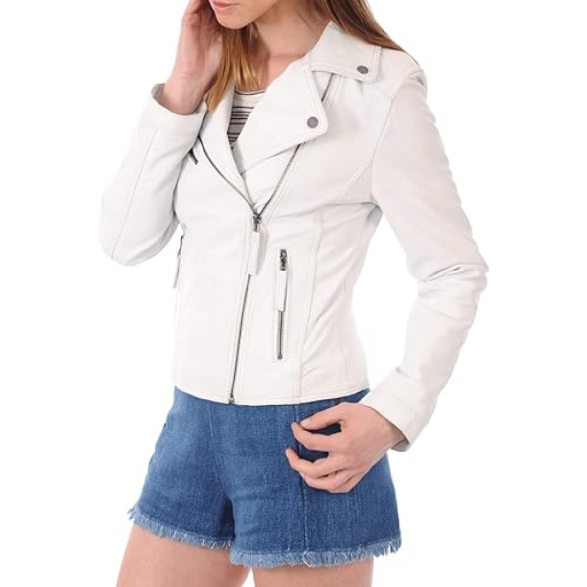 ROYAL Women's Cowhide Jackets Motorcycle Bomber Biker Genuine real Cowhide Jacket For Women's 133