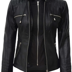 Real real Cowhide Biker Jacket - Cafe Racer Slim Fit Stand Collar Cowhide Jacket