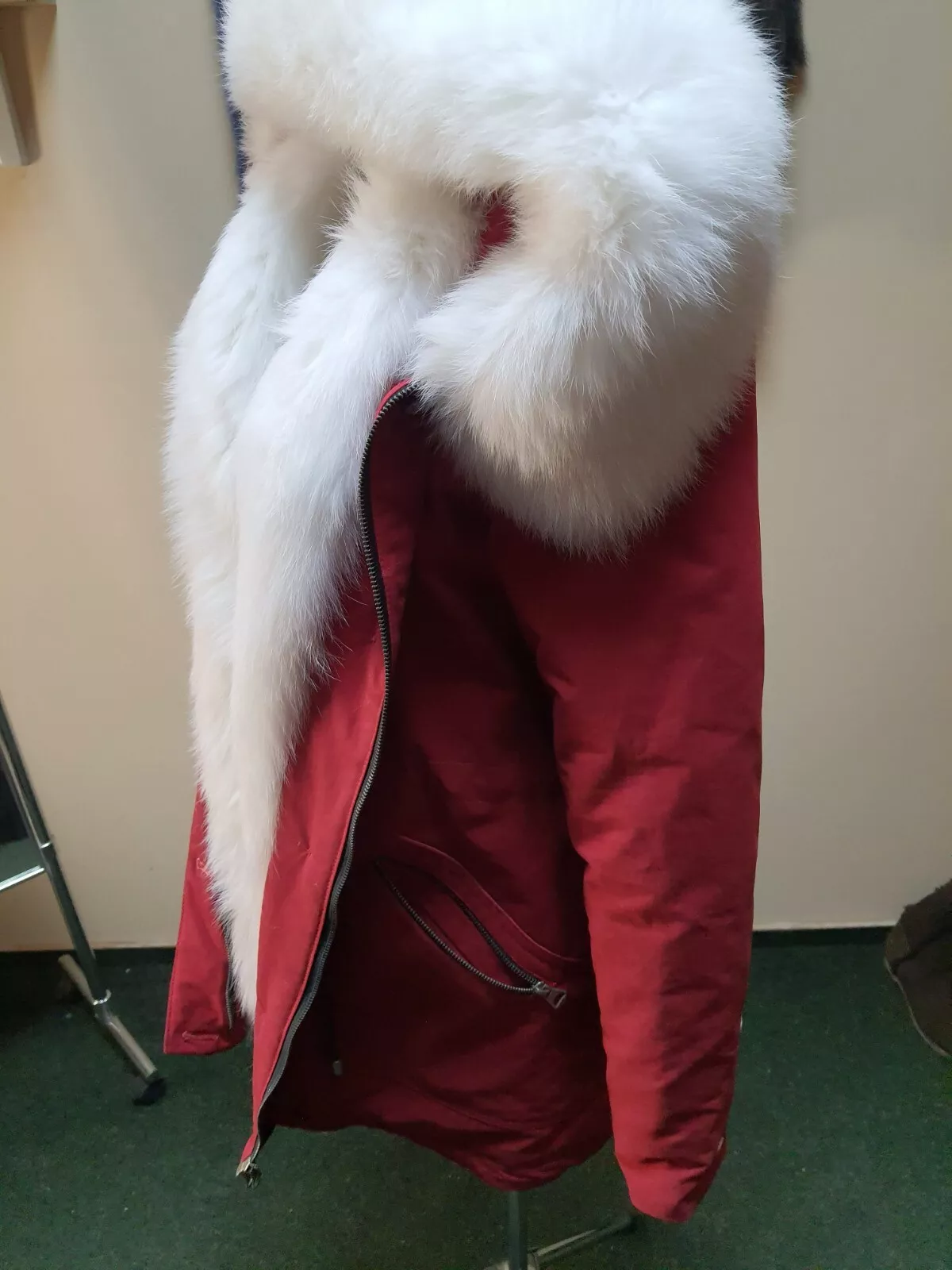Women's Red parka with white fur - Image 6