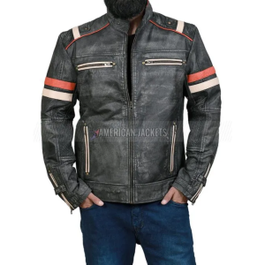 Retro Cafe Racer Cowhide Jacket for Men