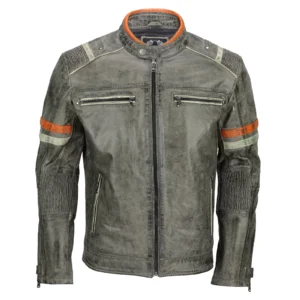SKY-SELLER Black Cowhide Jacket Men - Black Real real Mens Motorcycle Jacket