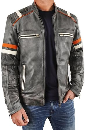 SKY-SELLER Black Cowhide Jacket Men - Black Real real Mens Motorcycle Jacket - Image 10