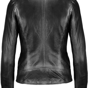 SNA Collection Bragadio Womens Black Vintage Motorcycle Biker Real Cowhide Jacket