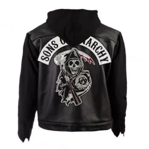 SOA Sons of Anarchy Hooded Real Cowhide Jacket