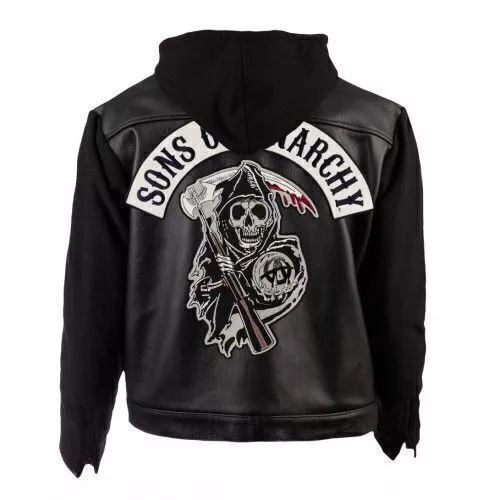 SOA Sons of Anarchy Hooded Real Cowhide Jacket - Image 2