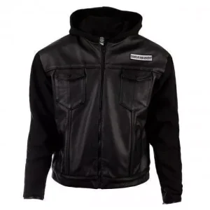 SOA Sons of Anarchy Hooded Real Cowhide Jacket