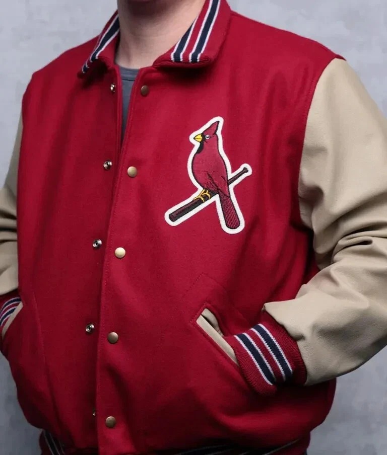 St. Louis Cardinals 1940 Red Wool Genuine Cowhide Sleeves Varsity Men's Jacket - Image 5