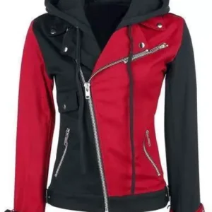 Suicide Squad Harley Quinn Black Red Cotton Jacket