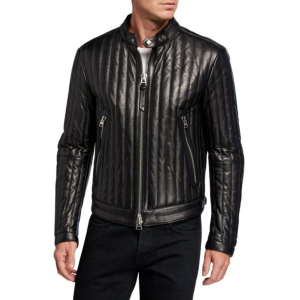 TOM FORD Men's Vertical Channel Cowhide Racer Jacket