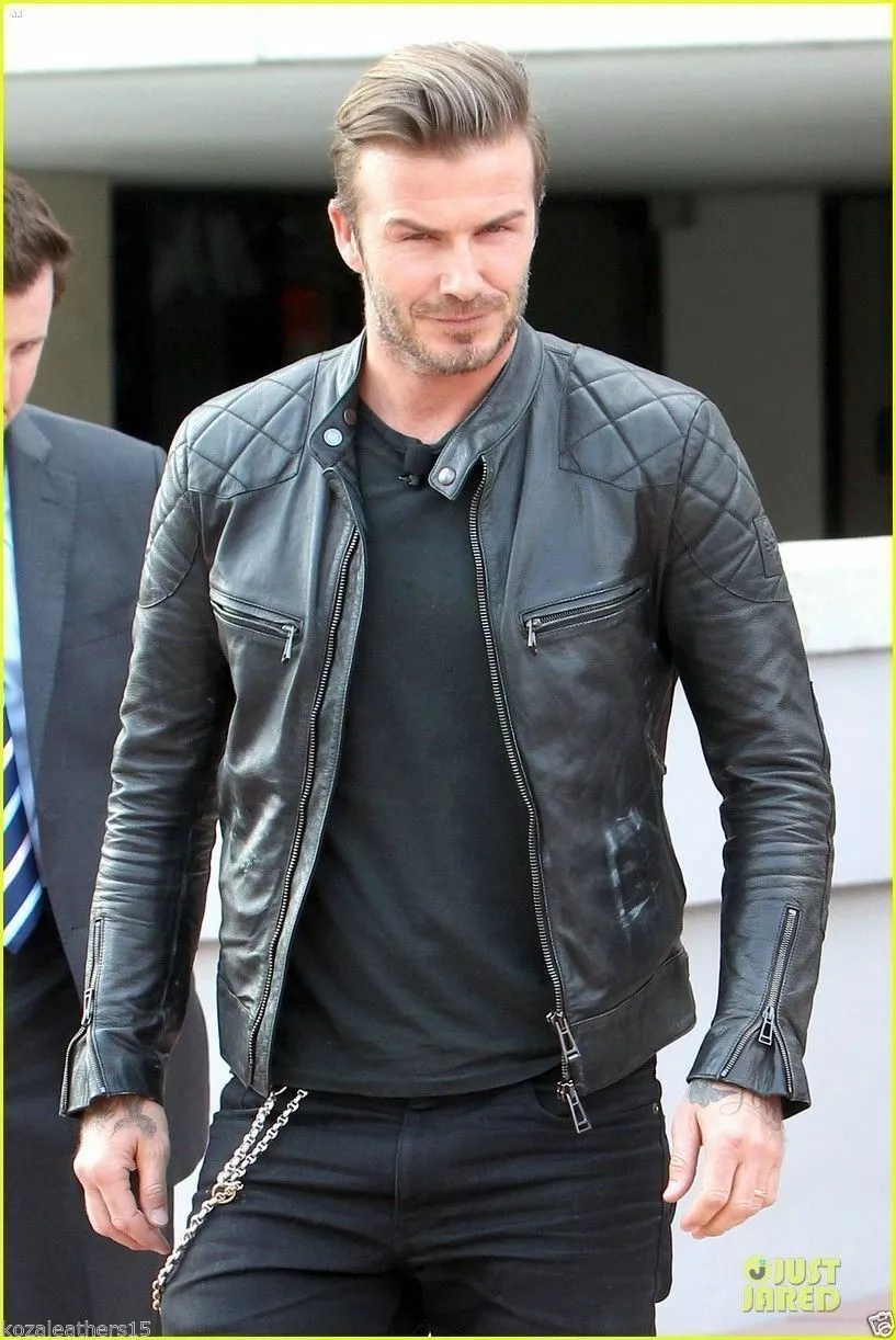 Men’s David Beckham Cowhide Biker Jacket