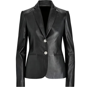 Two Buttons Cowhide Blazer/Coat/Jacket for Women and Girls Regular