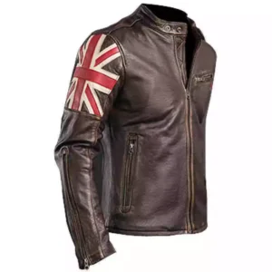 Men’s Cafe Racer Style Brown Cowhide Jacket