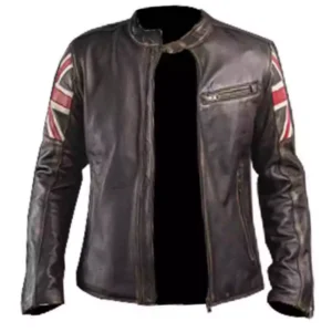 Men’s Cafe Racer Style Brown Cowhide Jacket