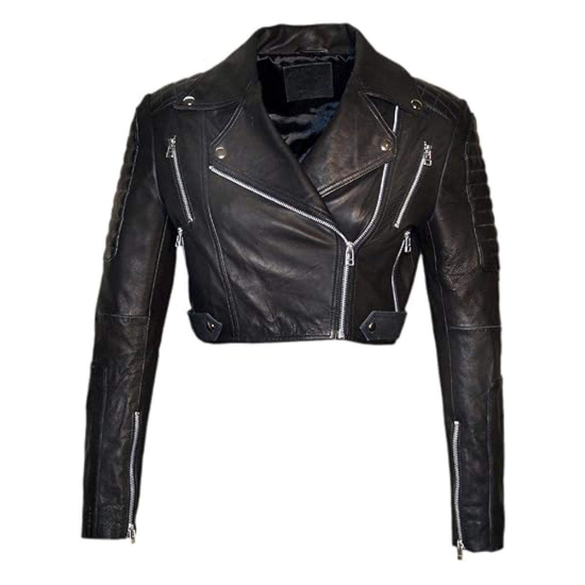 Vannamoda Short Biker Cowhide Women Jacket - Image 3