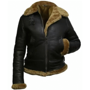 Women Aviator Hooded B3 Bomber Fur Shearling Real Sheepskin Cowhide Jacket