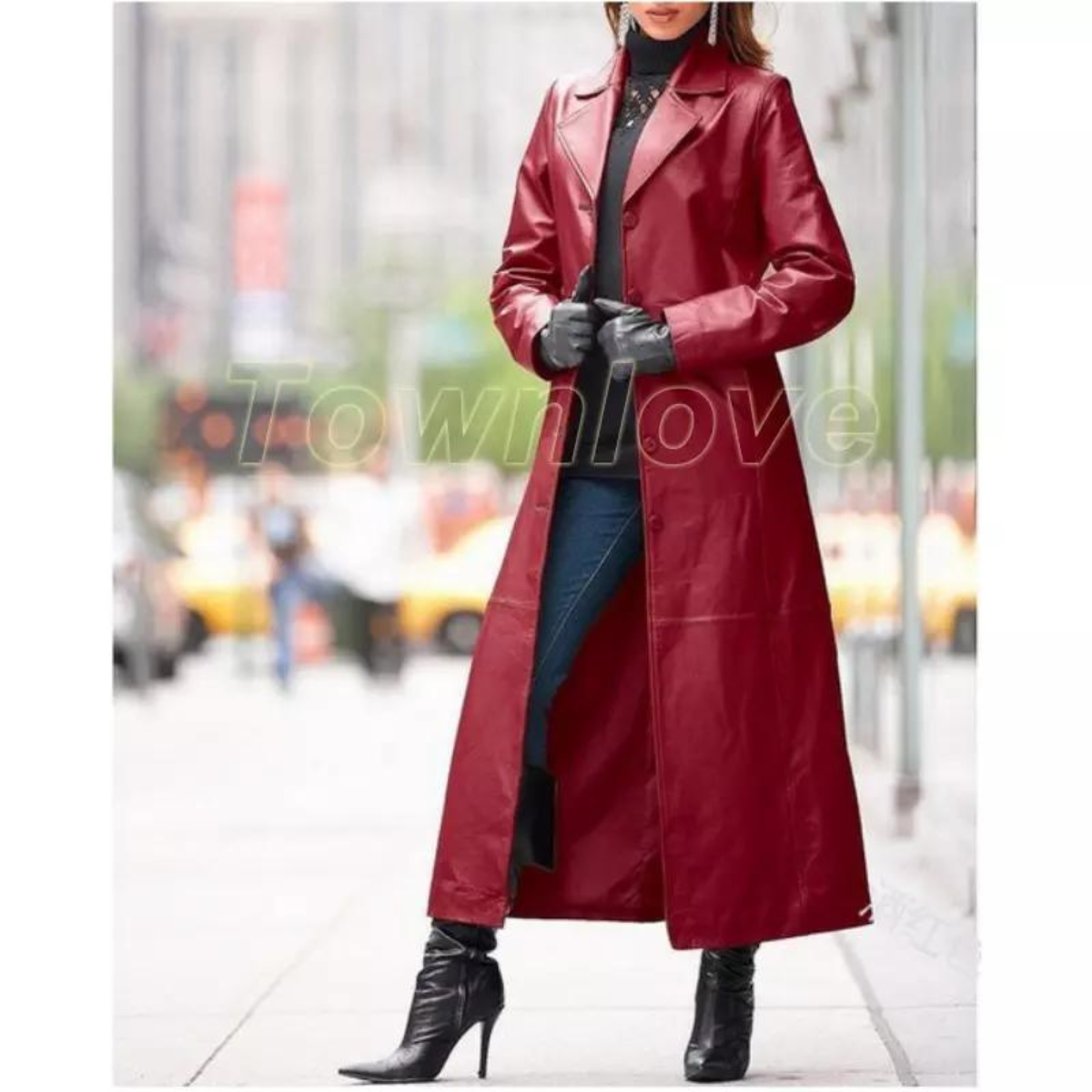 Women's Jacket Elegant PU Cowhide Single Button Waistband - Image 2