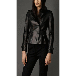 Womens Black Genuine Sheep Soft Lamskin Cowhide Casual Moto Fashion Jacket