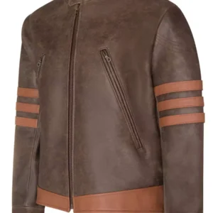 X-Men Wolverine Style Cowhide Jacket Men's Motorbike Style Cowhide Jacket