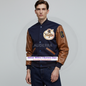 New York Knights 1939 Wool Genuine Cowhide Varsity Men's Letterman Bomber Jacket