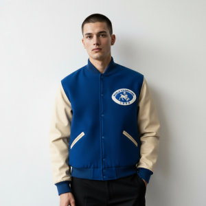 Indianapolis Colts 1958 Blue Wool Genuine Cowhide Varsity Letterman Men's Jacket