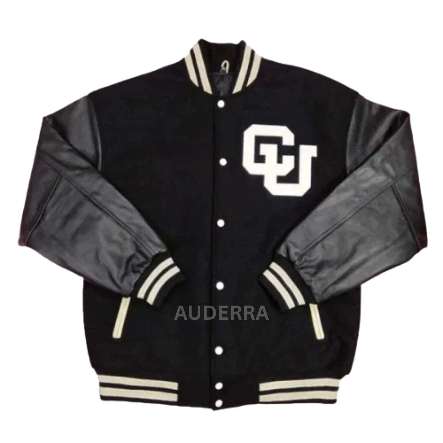 Colorado Buffaloes Varsity Black Wool Genuine Cowhide Sleeves Letterman Jacket - Image 3