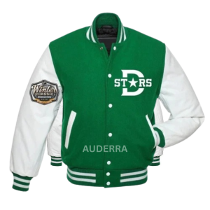 Dallas Stars Classic Green Wool Genuine Cowhide Sleeves Varsity Letterman Jacket