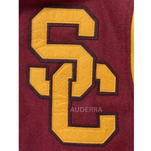 USC Trojans Student Burgundy Wool Full-Snap Letterman Men Varsity Bomber Jacket