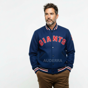 New York NY Giants 1932 Blue Wool Varsity Full-Button Men's Letterman Jacket