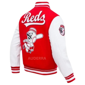 Cincinnati Reds Men's Red Wool Genuine Cowhide Sleeves Varsity Letterman Jacket