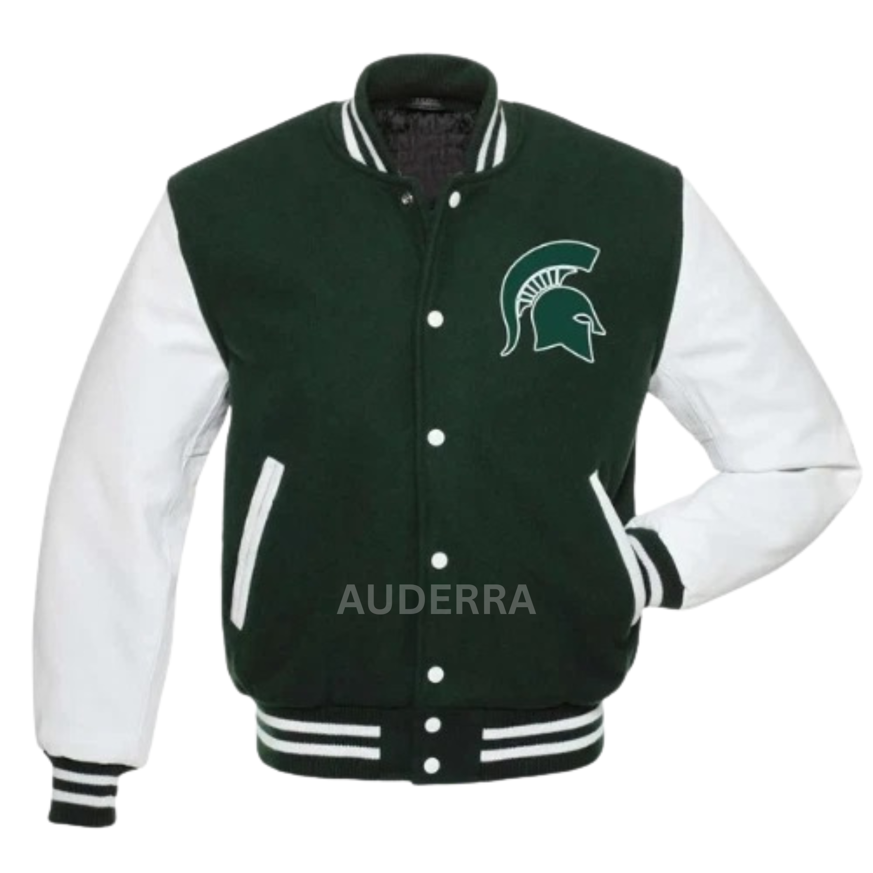 Michigan State Spartans University Wool Cowhide Varsity Men's Letterman Jacket - Image 3