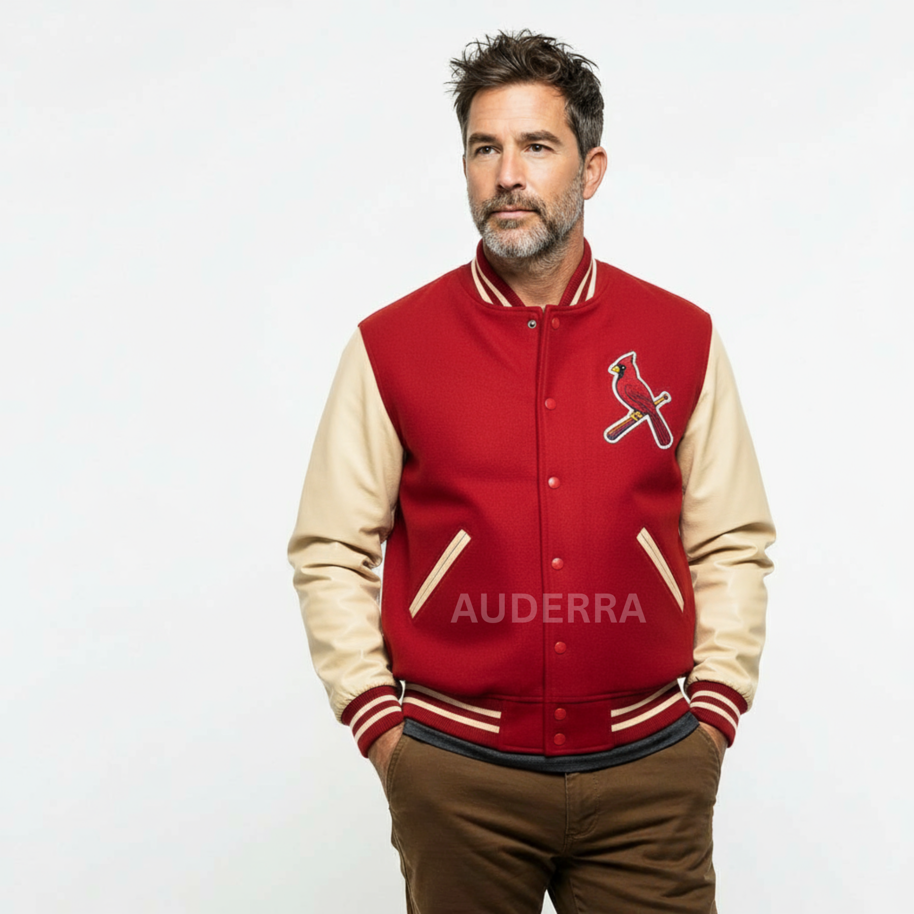 St. Louis Cardinals 1940 Red Wool Genuine Cowhide Sleeves Varsity Men's Jacket