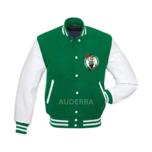 Boston Celtics Green Wool Genuine Cowhide Sleeves Varsity Women's Letterman Jacket