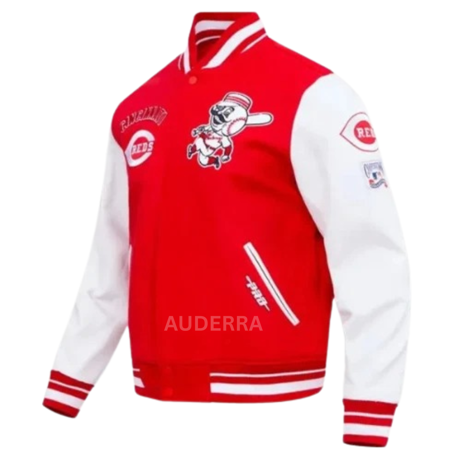 Cincinnati Reds Men's Red Wool Genuine Cowhide Sleeves Varsity Letterman Jacket - Image 3