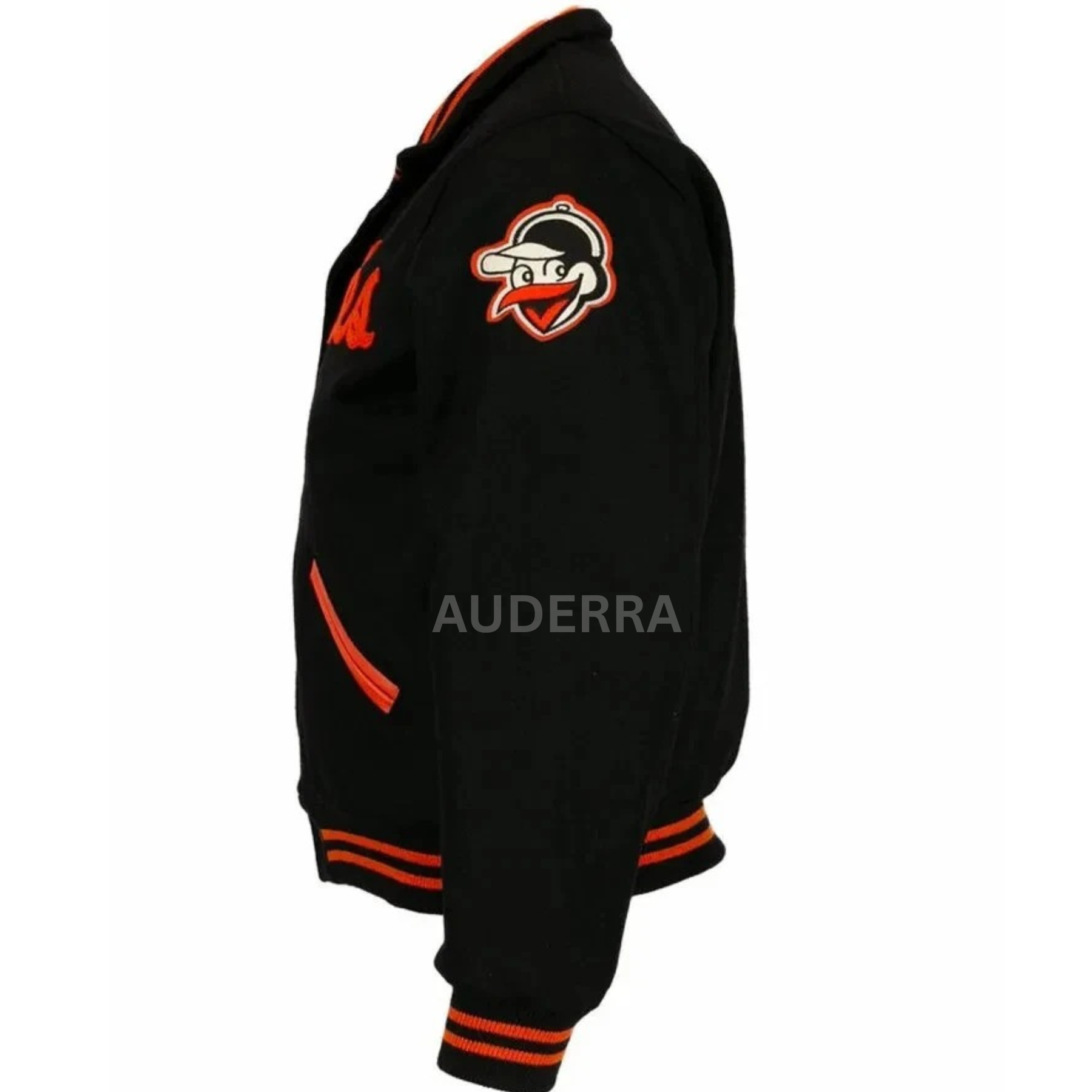 Baltimore Orioles 1966 Black Wool Bomber Varsity Women's Letterman Baseball Jacket - Image 3