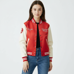 Girls Don’t Cry Dry Alls Human Made Wool Cowhide Letterman Varsity Women's Jacket